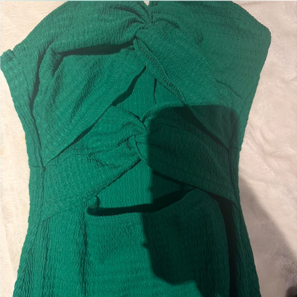 Chic Strapless Green Dress